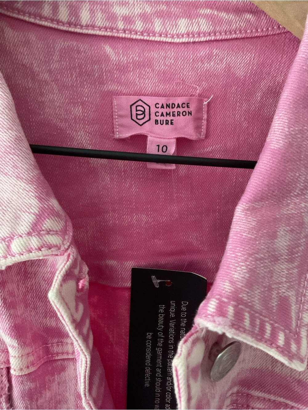 Candace Cameron Bure Pink Denim Jacket - Classic Button Front - Picture 4 of 6